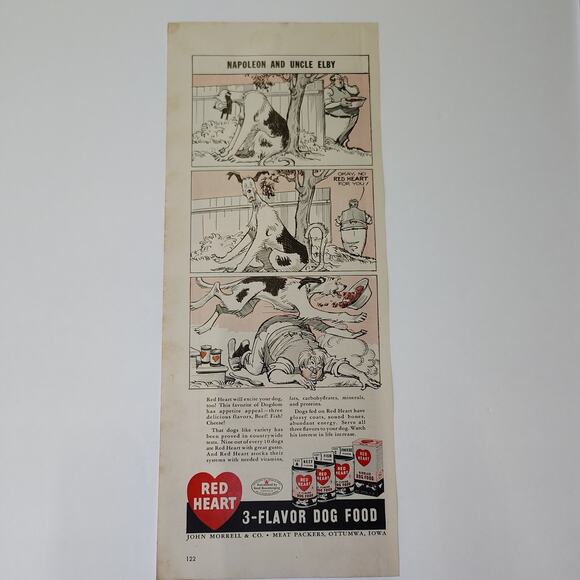 1946 Red Heart Dog Food Print Ad Humor Comic Midcentury Irish Wolfhound Ephemera - Picture 7 of 9